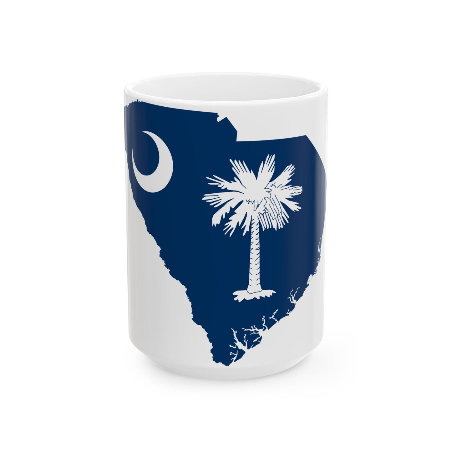 Flag-map of South Carolina (United States) White Coffee Mug