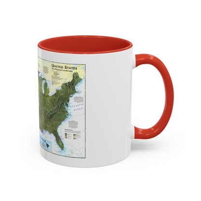 USA - The Physical Landscape (1996) (Map) Accent Coffee Mug