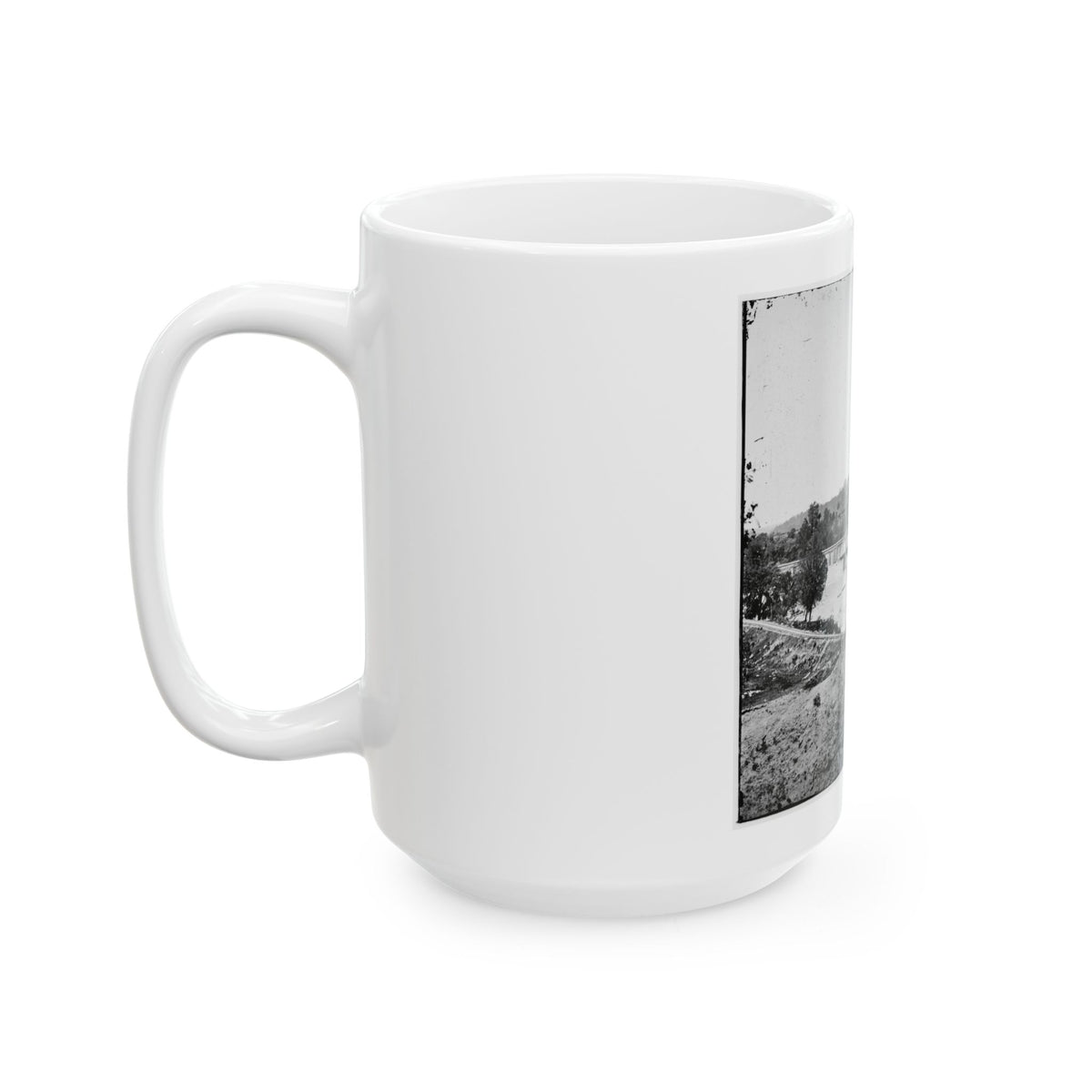 Richmond, Va. Railroad Bridge And Old Dominion Iron And Nail Works On Belle Isle (U.S. Civil War) White Coffee Mug