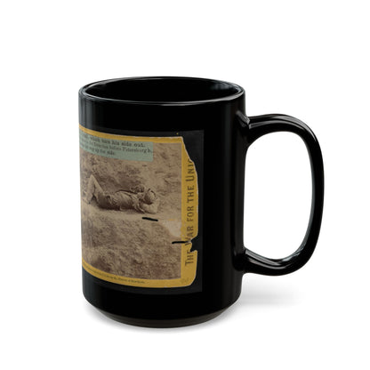 A Dead Rebel Soldier, Barefooted, Killed By A Shell, Which Tore His Side Out. The Entrails Are Portruding From His Side (U.S. Civil War) Black Coffee Mug