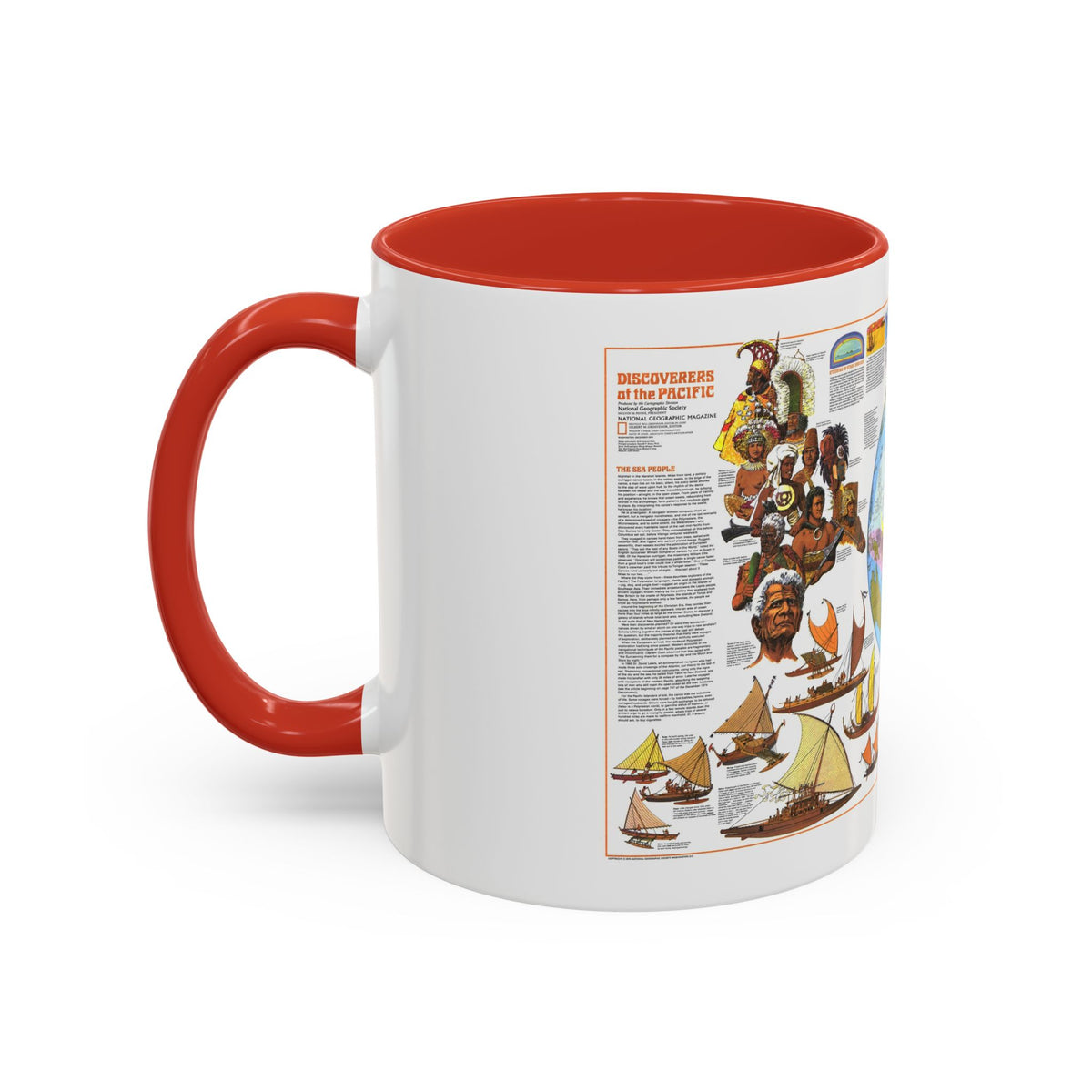 Pacific - Discoverers of the (1974) (Map) Accent Coffee Mug