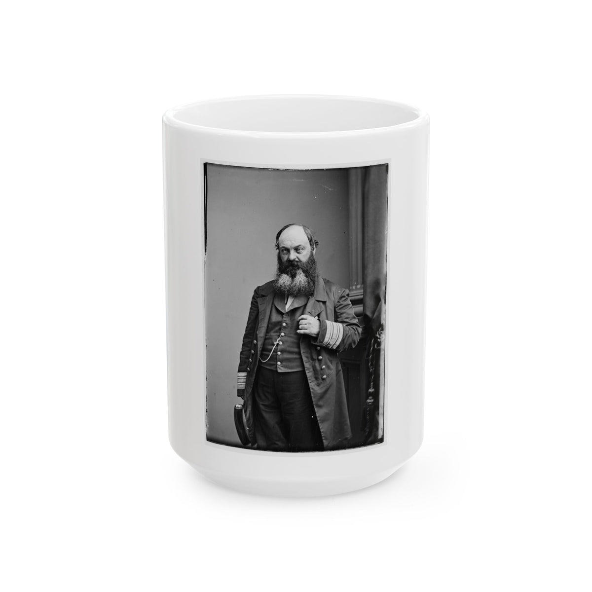 Portrait Of Commodore William D. Porter, Officer Of The Federal Navy (U.S. Civil War) White Coffee Mug