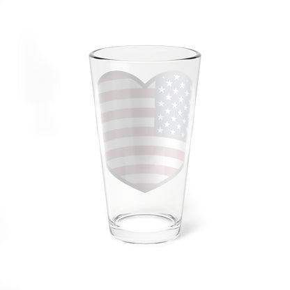 United States flag heart (United States) Pint Glass 16oz