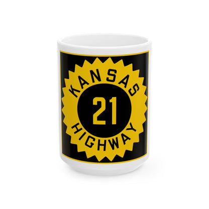 K-21 1926 (Kansas) (Road Sign) White Coffee Mug