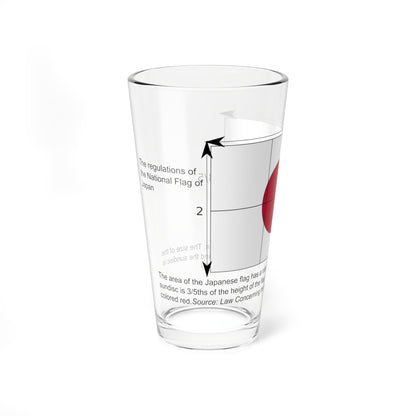 Construction sheet of the Japanese flag EN (Japan) Pint Glass 16oz