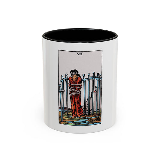 The 8 of Swords (Tarot Card) Accent Coffee Mug