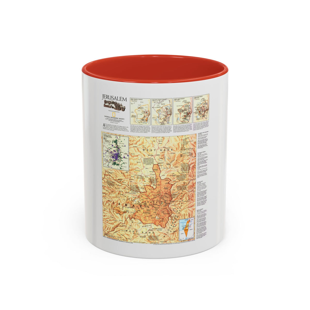 Jerusalem (1996) (Map) Accent Coffee Mug