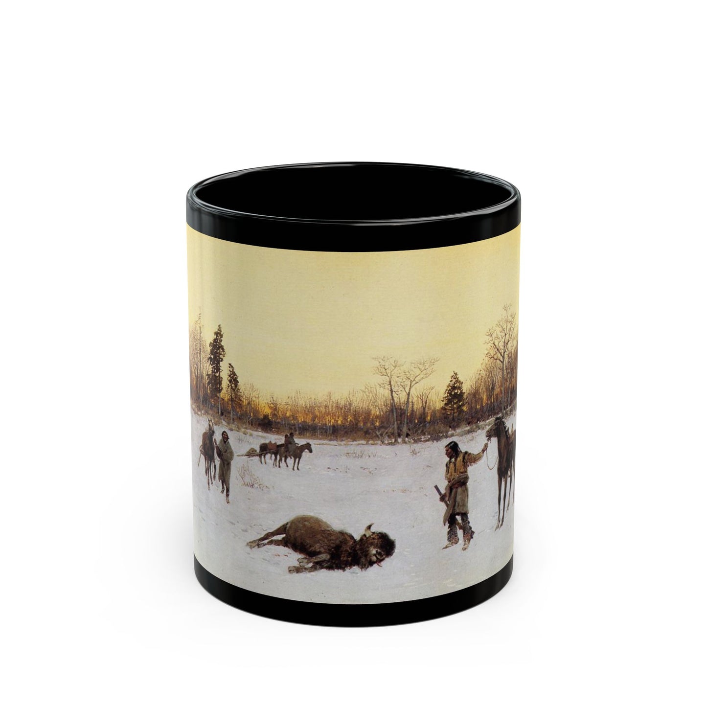 Henry Farny (1847-1916) a lucky shot - 1903 - Black Coffee Mug