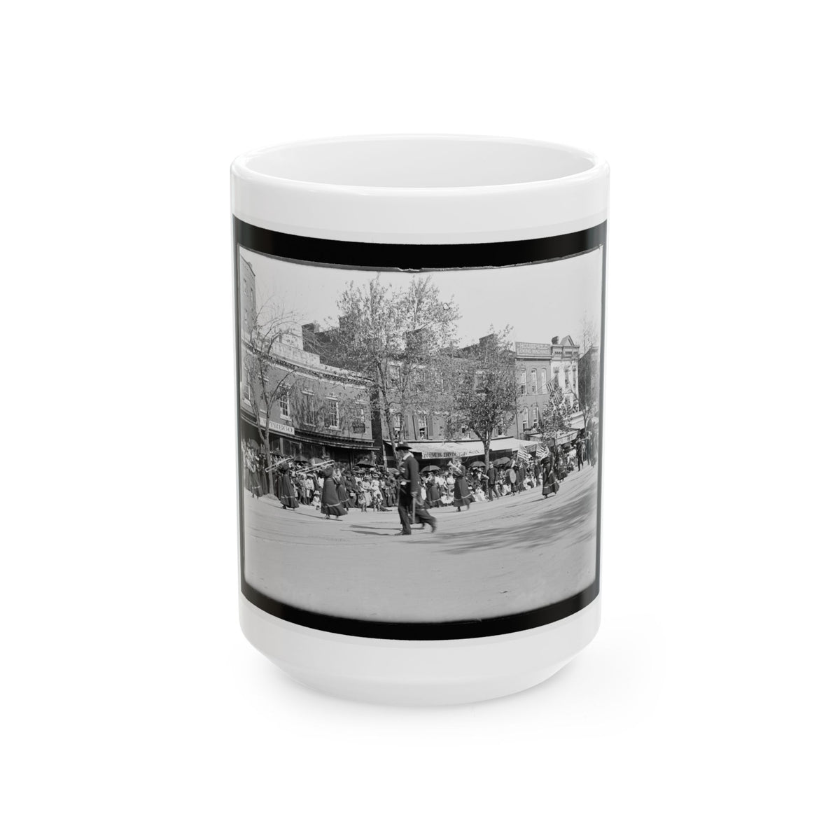 A Full Brass Band Composed Of Women, Heading One Of The Posts From The Dept. Of Pa. (U.S. Civil War) White Coffee Mug