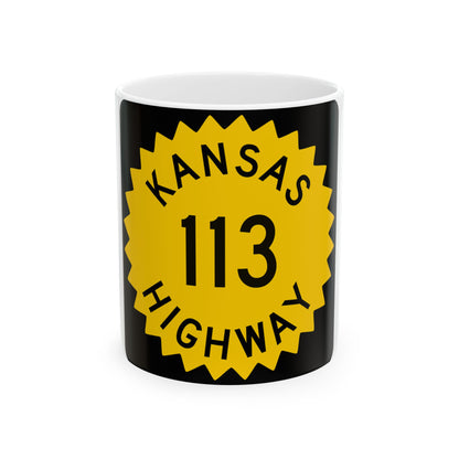 K-113 1948 (Kansas) (Road Sign) White Coffee Mug