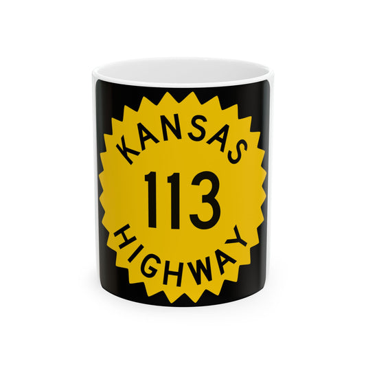 K-113 1948 (Kansas) (Road Sign) White Coffee Mug
