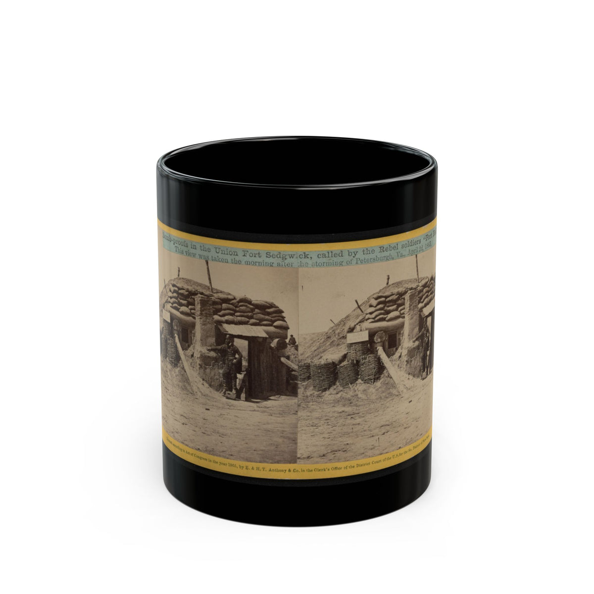 Bomb-Proofs In The Union Fort Sedgwick, Called By The Rebel Soldiers  Fort Hell (U.S. Civil War) Black Coffee Mug