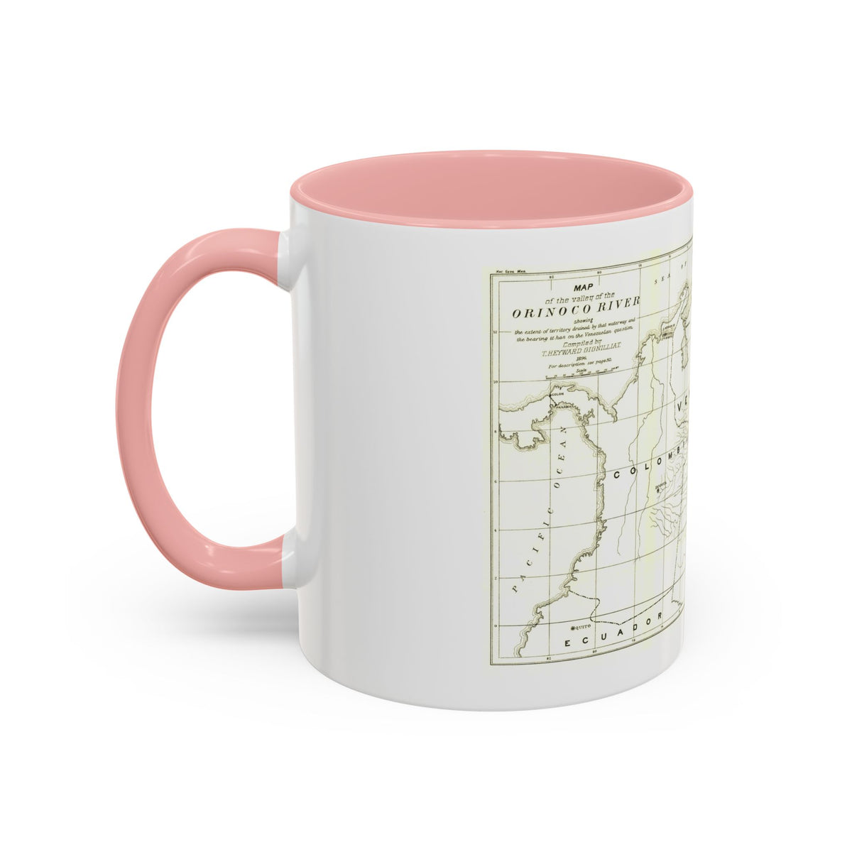 South America - Orinoco River (1896 (Map) Accent Coffee Mug