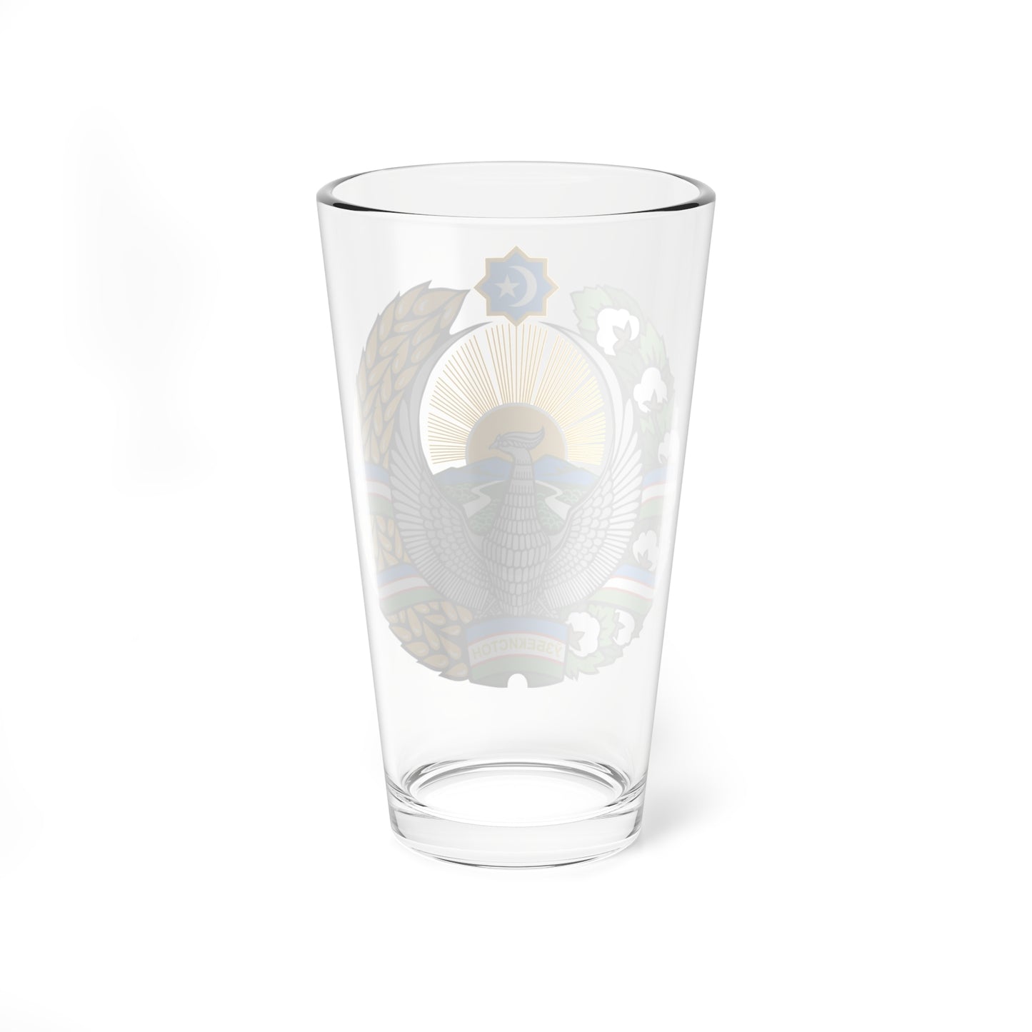 Emblem of Uzbekistan cyrillic- (Uzbekistan) (Coat of Arms) Pint Glass 16oz