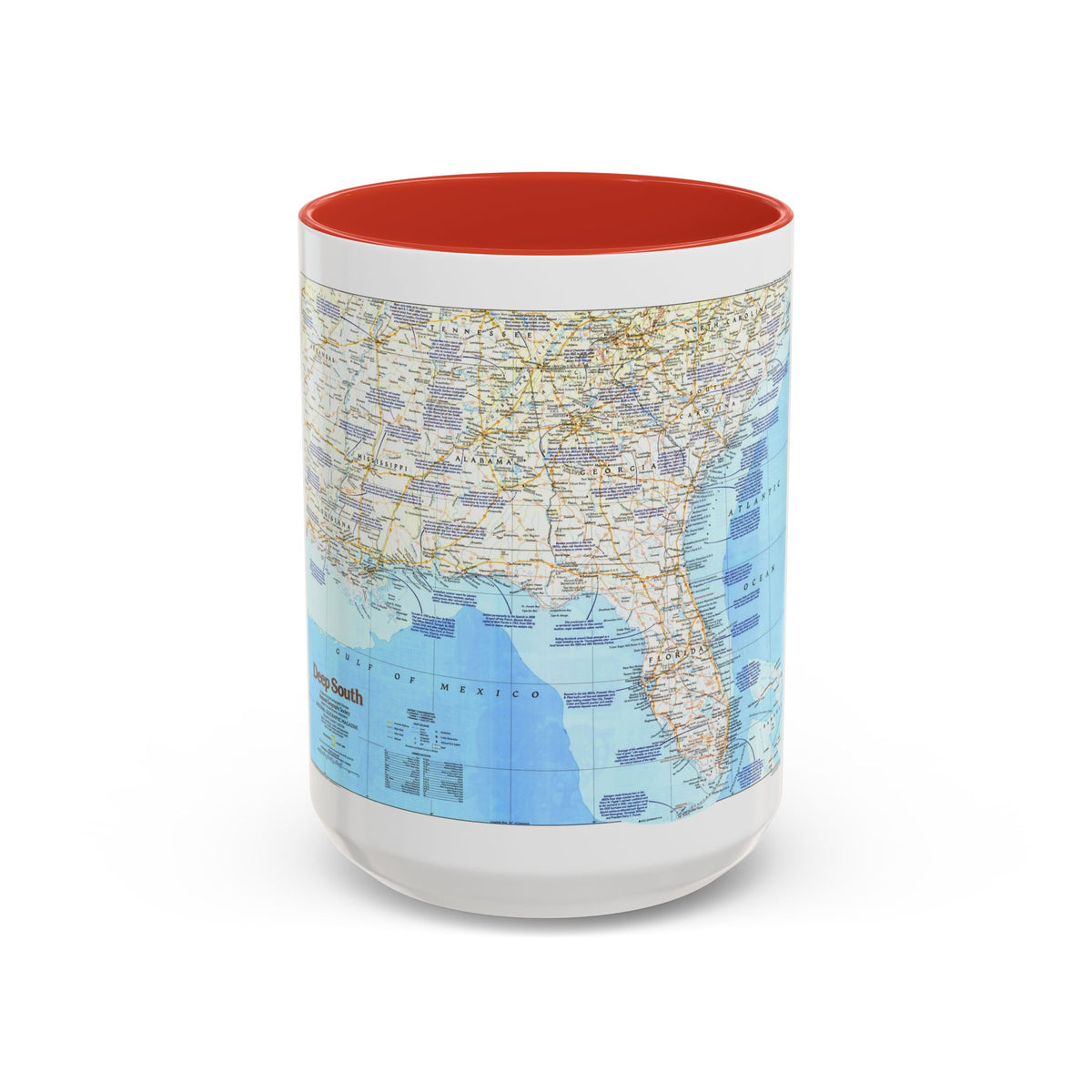 USA - Deep South 1 (1983) (Map) Accent Coffee Mug