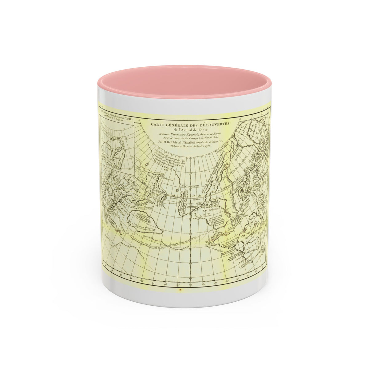 Asia - Carte Generale des Decouvertes (1892) (Map) Accent Coffee Mug