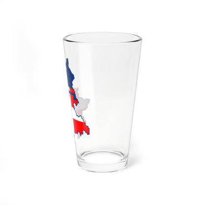 Flag map of Piedmont (Italy) Pint Glass 16oz