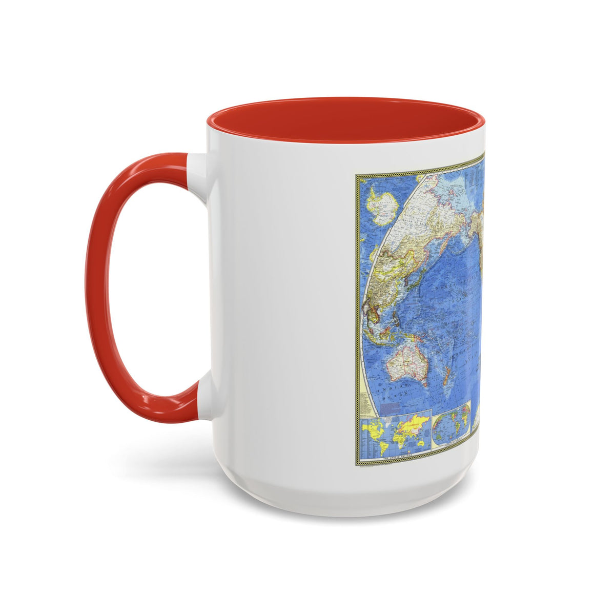 World Map (1965) (Map) Accent Coffee Mug