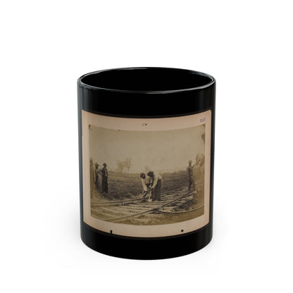 Military Railroad Operations In Northern Virginia  African American Laborers Working On Rail (U.S. Civil War) Black Coffee Mug