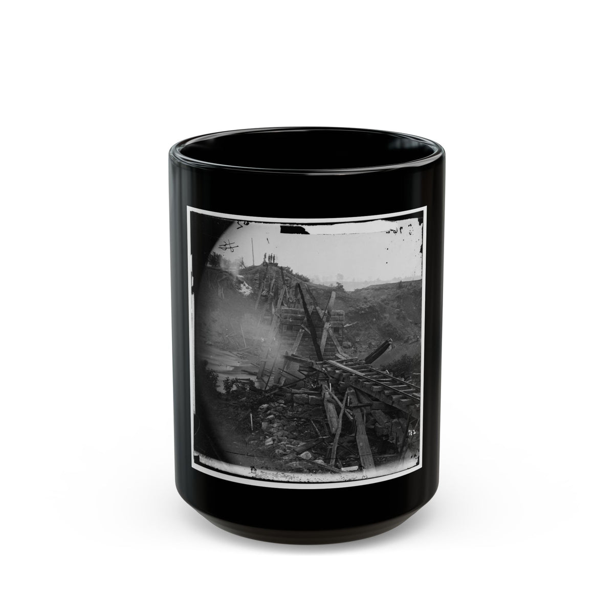 North Anna River, Va. Destroyed Bridge Of The Richmond And Fredericksburg Railroad (U.S. Civil War) Black Coffee Mug