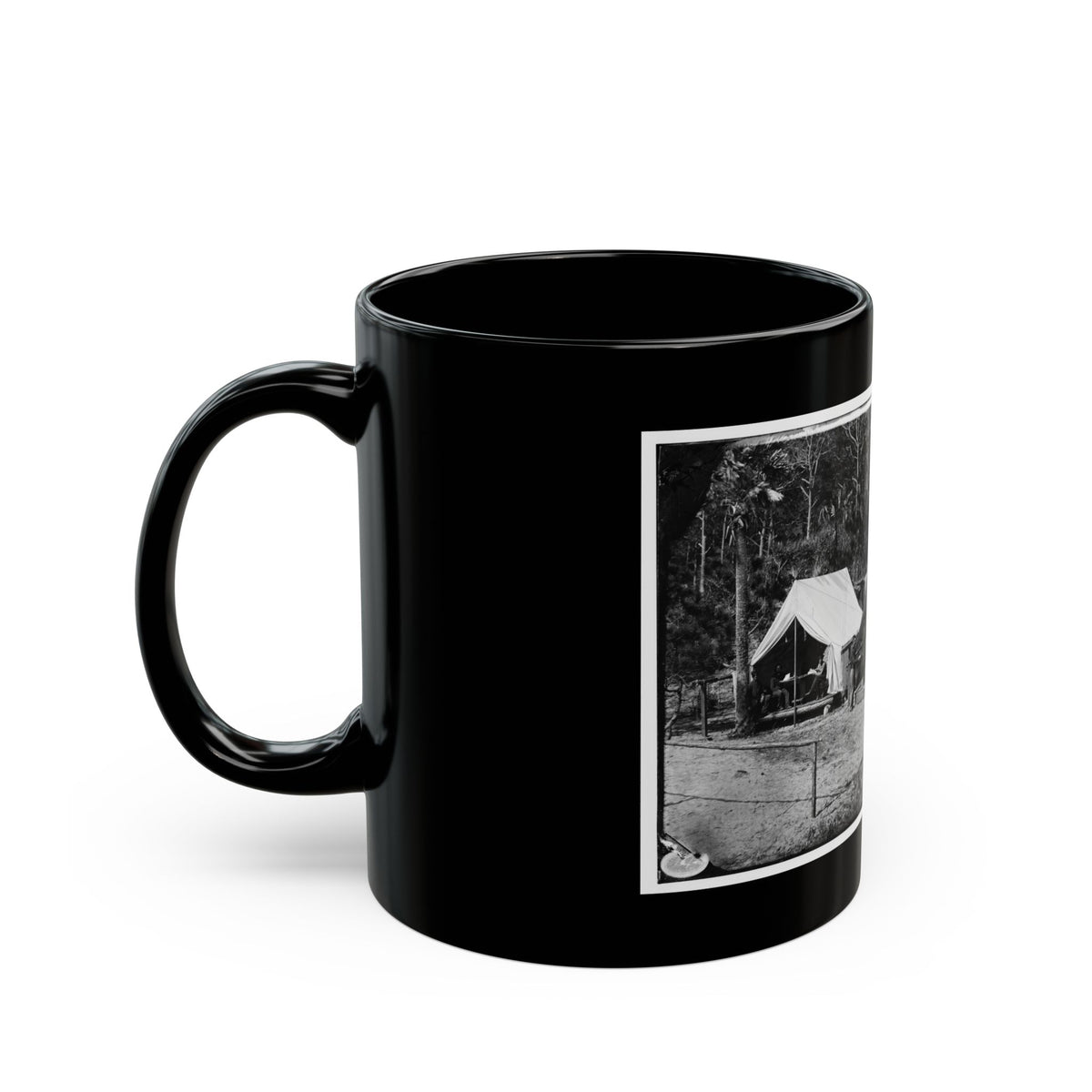 Morris Island, South Carolina. General Quincy A. Gillmore In Front Of His Tent 001 (U.S. Civil War) Black Coffee Mug
