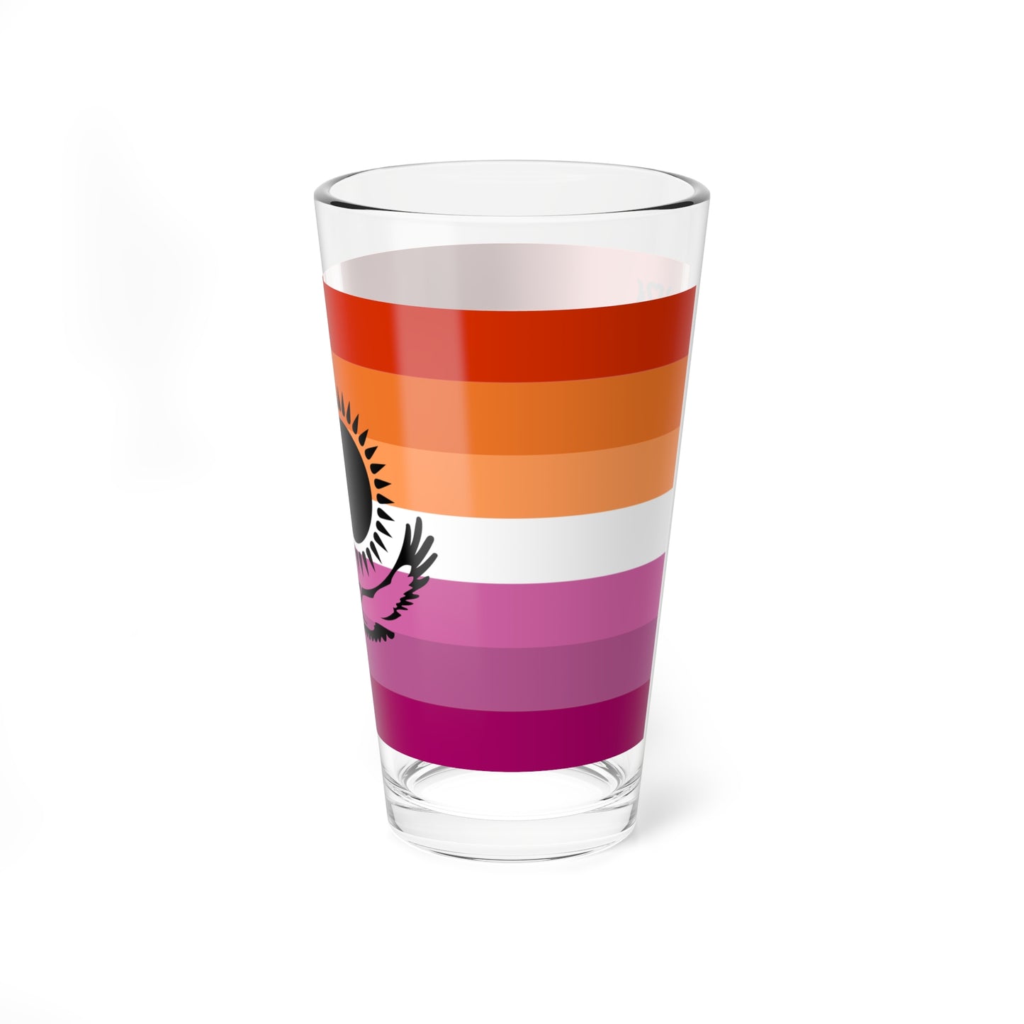 Lesbian pride flag of Kazakhstan (Kazakhstan) Pint Glass 16oz