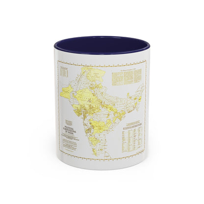 India - Political Subdivisions (1946) (Map) Accent Coffee Mug