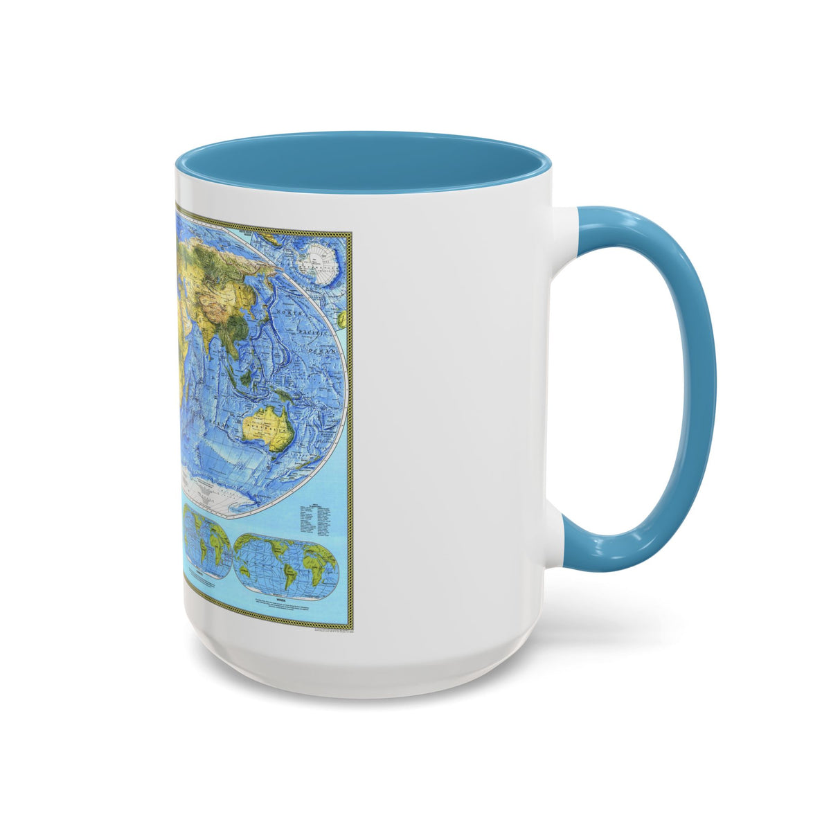 World Map - Physical (1994) (Map) Accent Coffee Mug