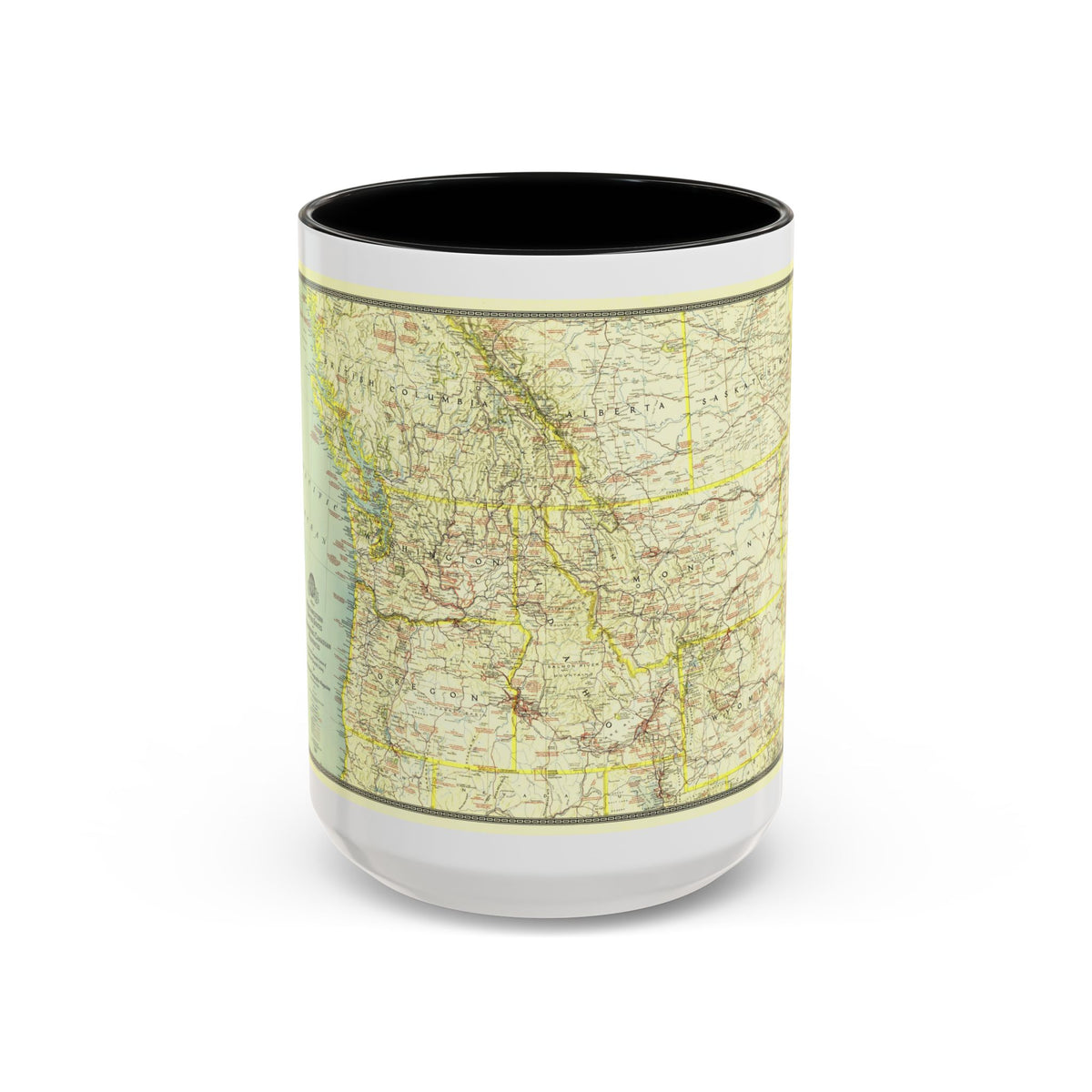 USA - Northwestern (1941) (Map) Accent Coffee Mug