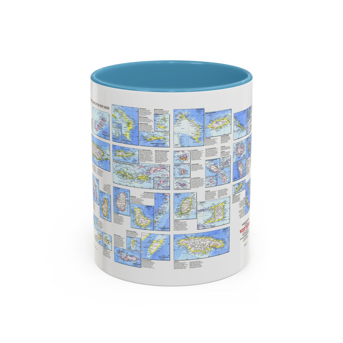 West Indies - Tourist Islands (1981) (Map) Accent Coffee Mug