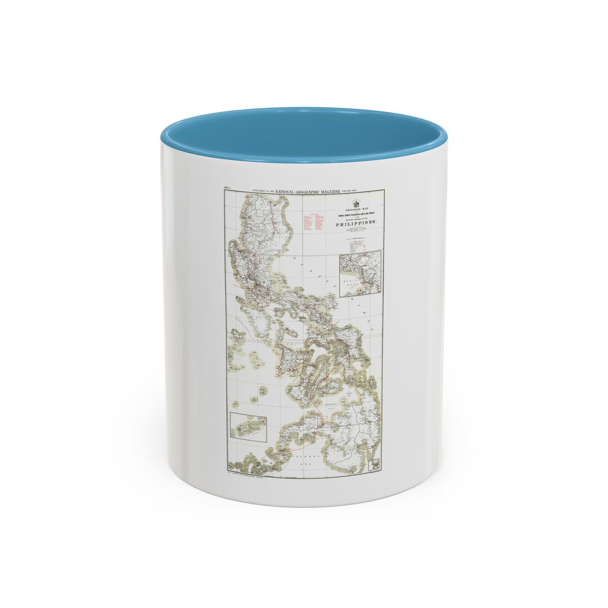 Philippines, The 1 & 2 (1902) (Map) Accent Coffee Mug