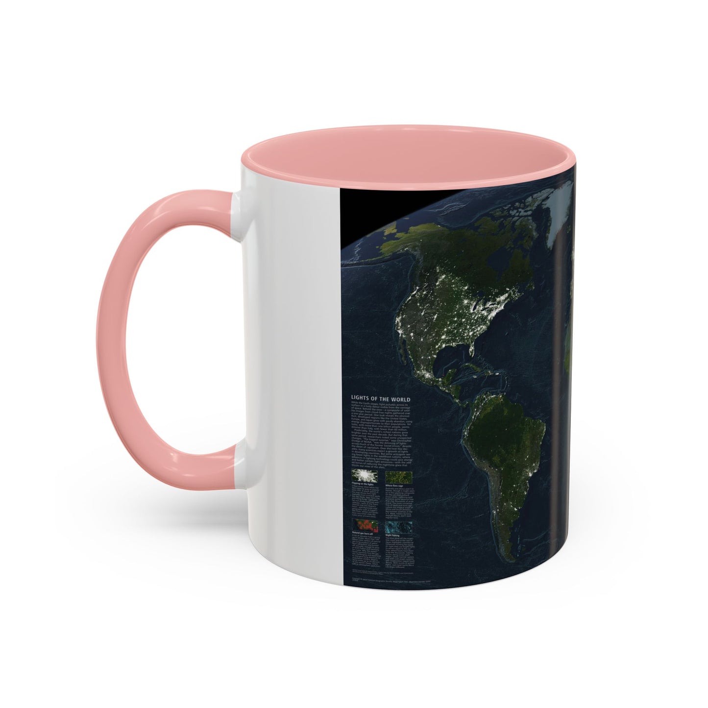 World Map - Earth at Night (2004) (Map) Accent Coffee Mug