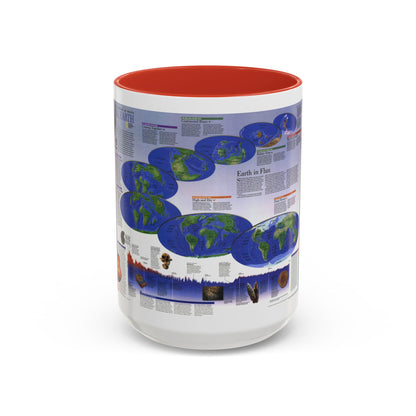 World Map - Physical Earth 2 (1998) (Map) Accent Coffee Mug