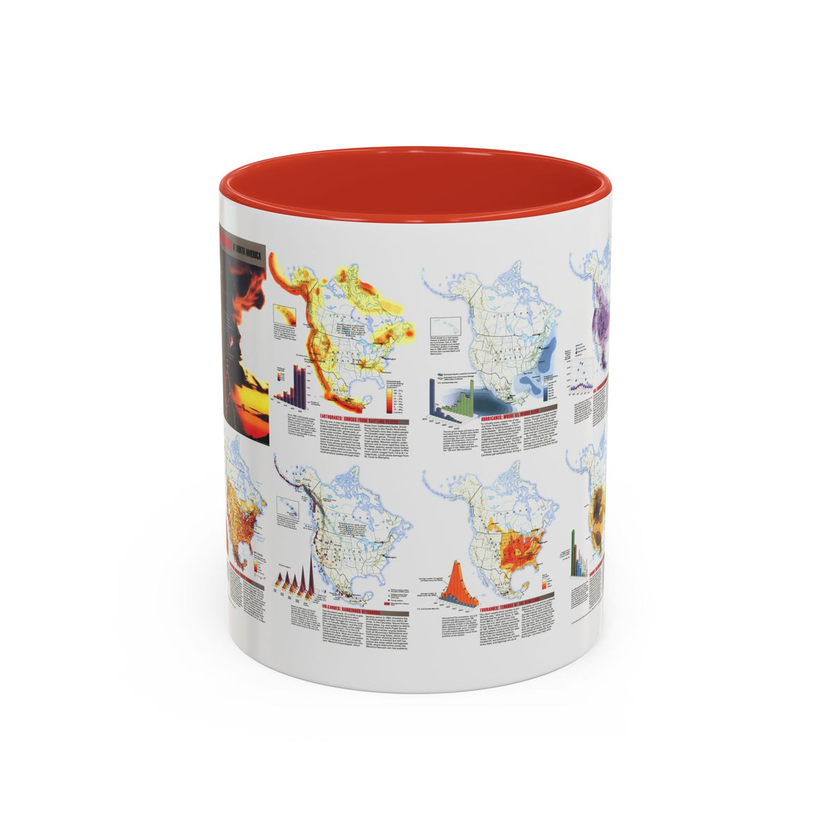 North America - Natural Hazards (1998) (Map) Accent Coffee Mug