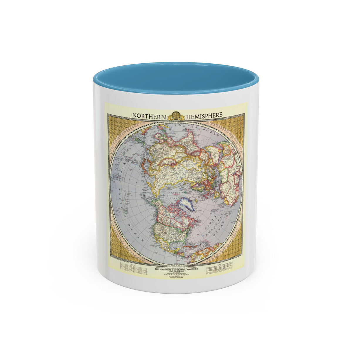 Northern Hemisphere (1946) (Map) Accent Coffee Mug