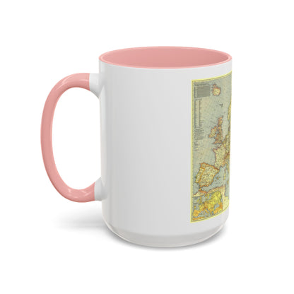 Europe and the Mediterranean (1938) (Map) Accent Coffee Mug