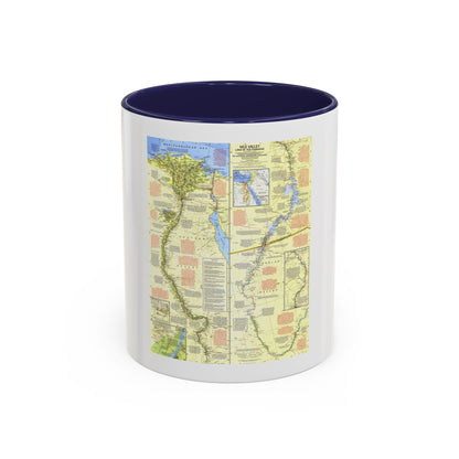 Egypt - Nile Valley, Land of the Pharaohs (1965) (Map) Accent Coffee Mug