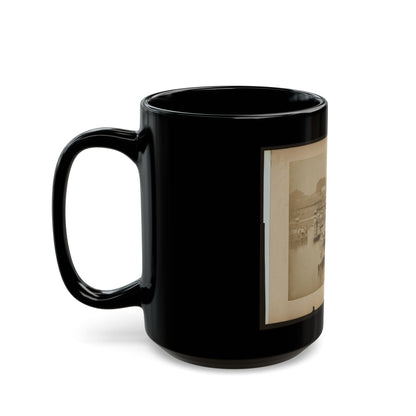 Military Construction In Northern Virginia  Men Sitting In Blanket Boats On The Potomac River (U.S. Civil War) Black Coffee Mug