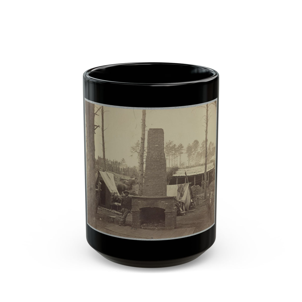 Breaking Camp, Brandy Station, Va. (U.S. Civil War) Black Coffee Mug
