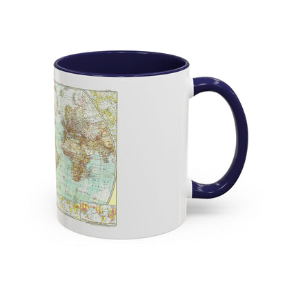 World Map (1957) (Map) Accent Coffee Mug