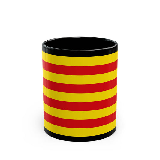 The Senyera the Flag of Catalonia Spain - Black Coffee Mug-11oz-Go Mug Yourself