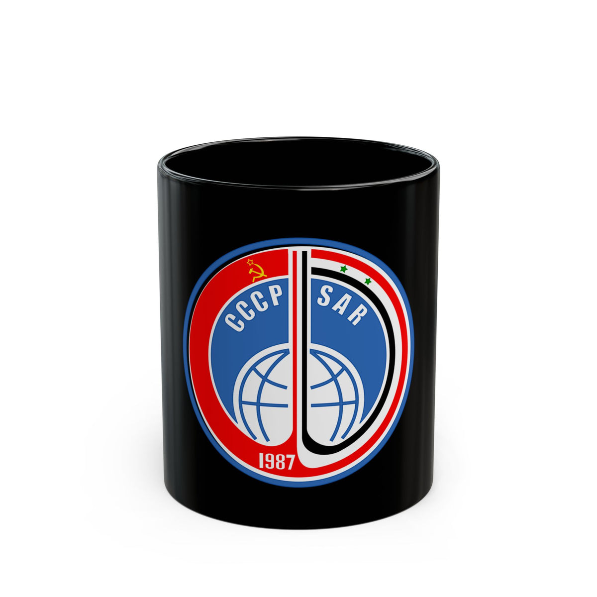 Soyuz TM-3 (Soyuz Programme) Black Coffee Mug