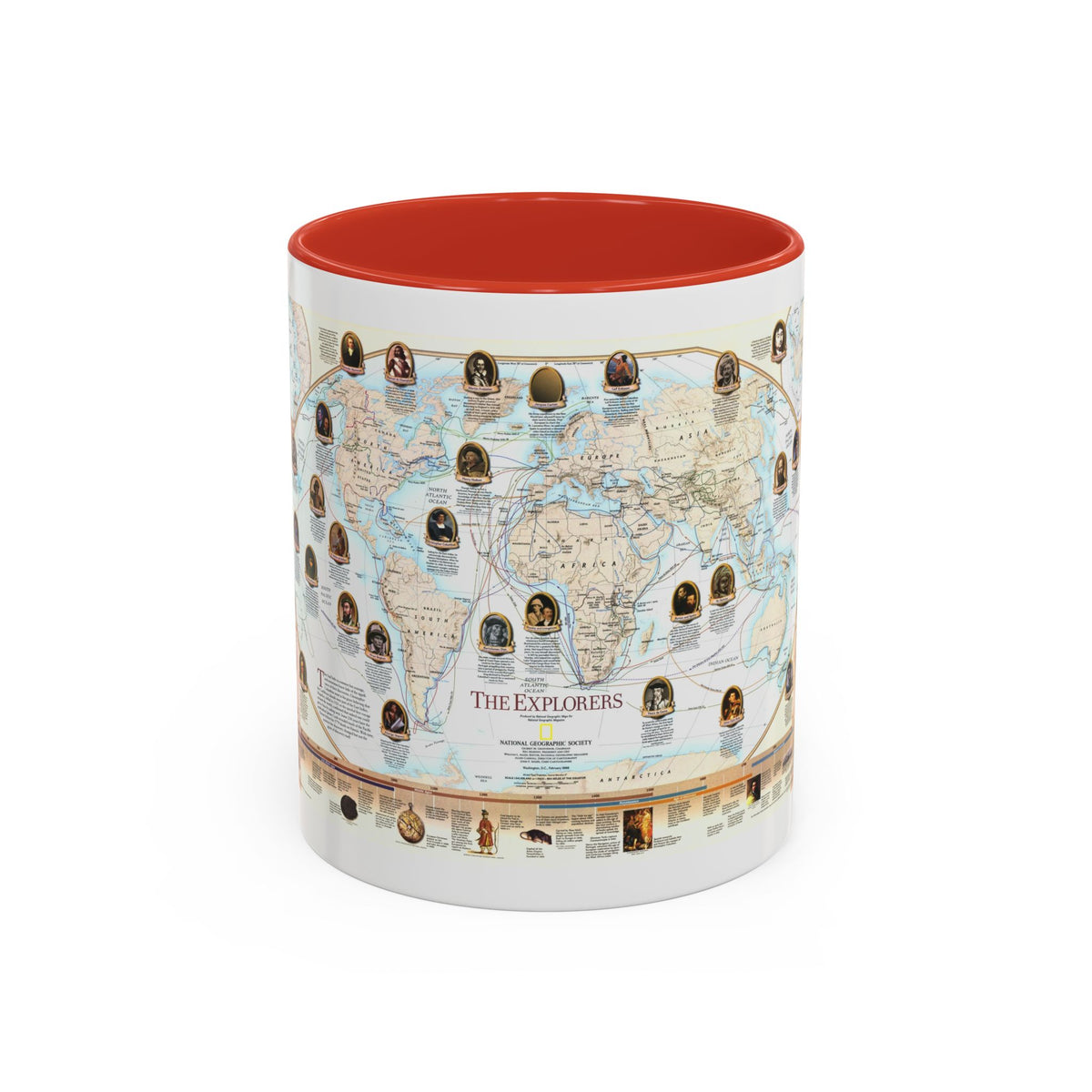 World Map - Explorers (1998) (Map) Accent Coffee Mug