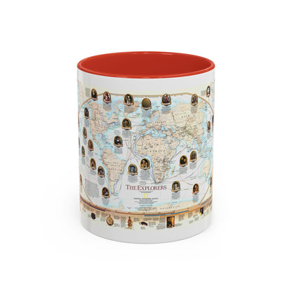 World Map - Explorers (1998) (Map) Accent Coffee Mug
