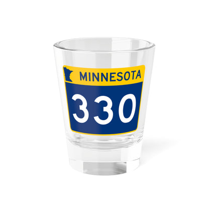 MN-330 wide (Minnesota) (Road Sign) Shot Glass 1.5oz