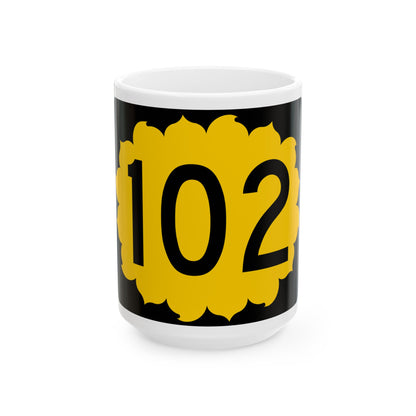 K-102 (Kansas) (Road Sign) White Coffee Mug