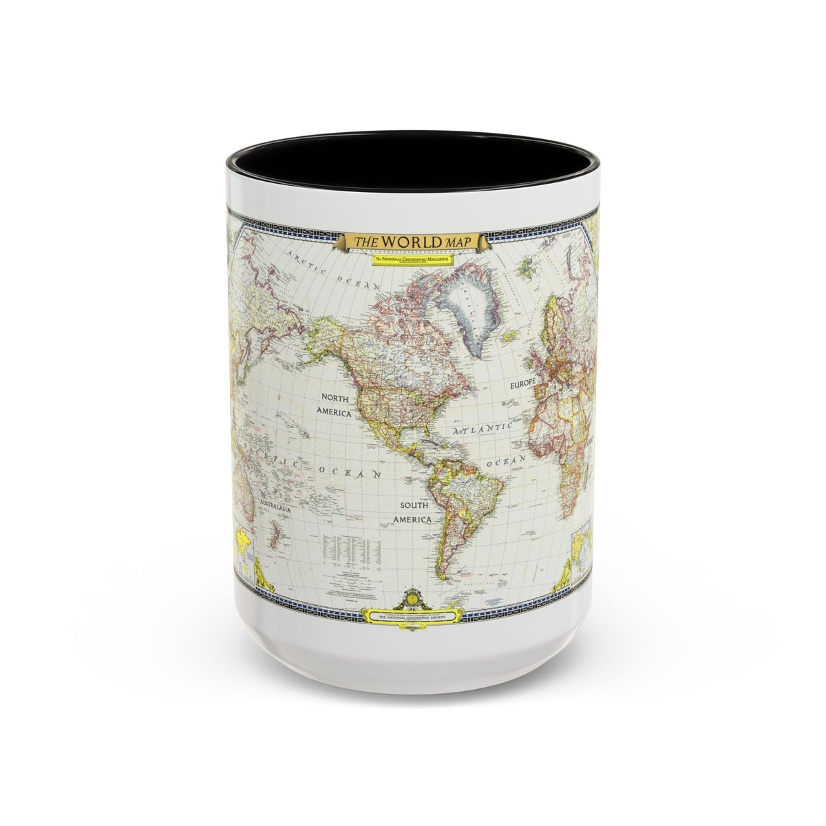 World Map (1951) (Map) Accent Coffee Mug