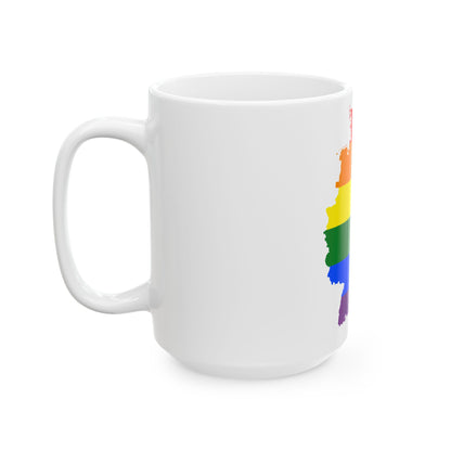 LGBT flag map of Germany (Germany) White Coffee Mug