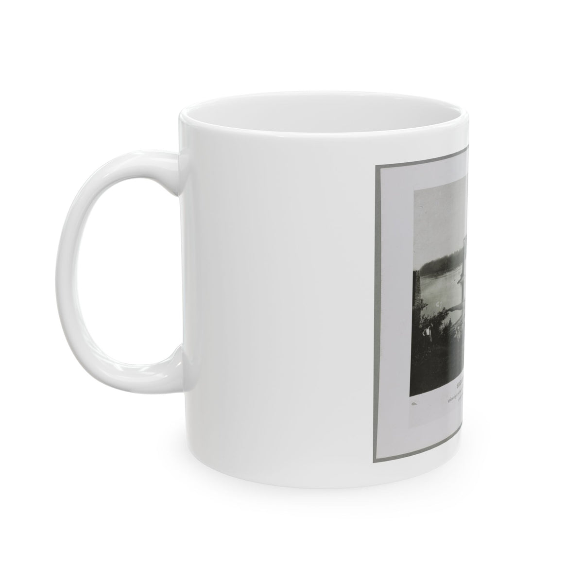 Bridgeport, Tenn. (I.E. Alabama), 1864, Showing Ruins Of Nashville & Chattanooga R.R. Bridge And Construction Of A Pontoon Bridge (U.S. Civil War) White Coffee Mug
