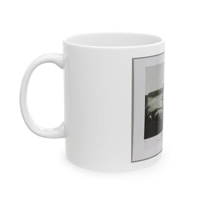 Bridgeport, Tenn. (I.E. Alabama), 1864, Showing Ruins Of Nashville & Chattanooga R.R. Bridge And Construction Of A Pontoon Bridge (U.S. Civil War) White Coffee Mug